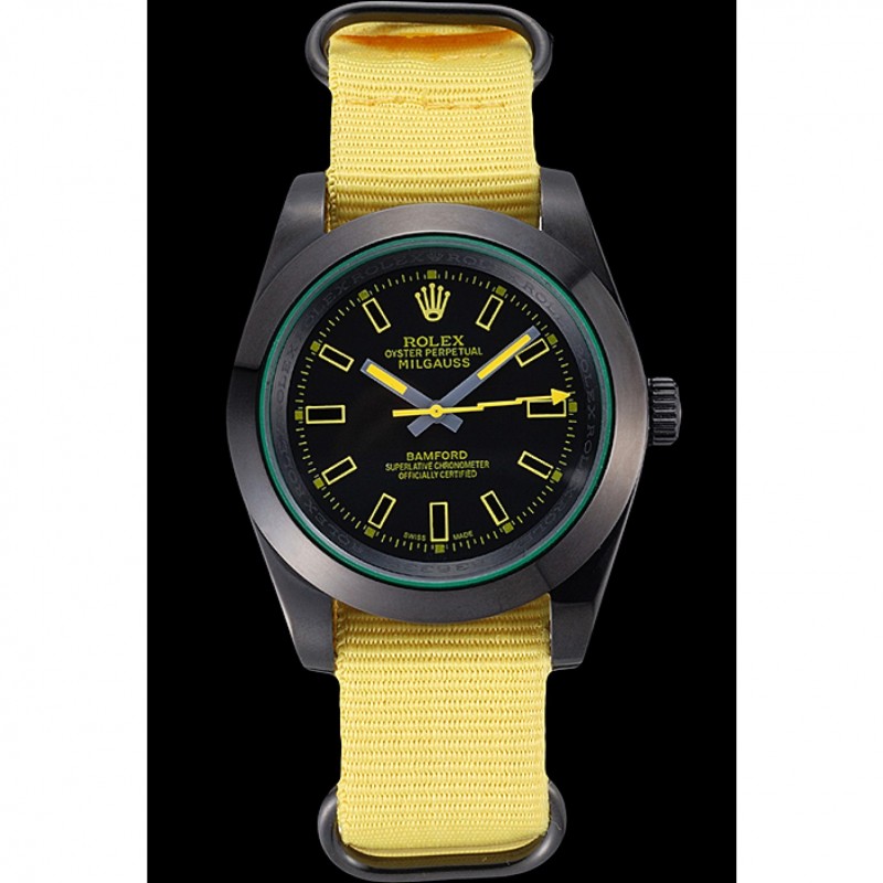 Rolex Milgauss Bamford Yellow Nylon Strap 621999 Replica