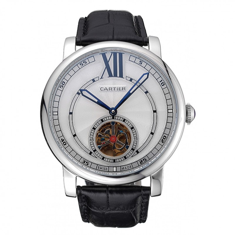 Cartier Rotonde Flying Tourbillon White Dial 621938 Replica Watches